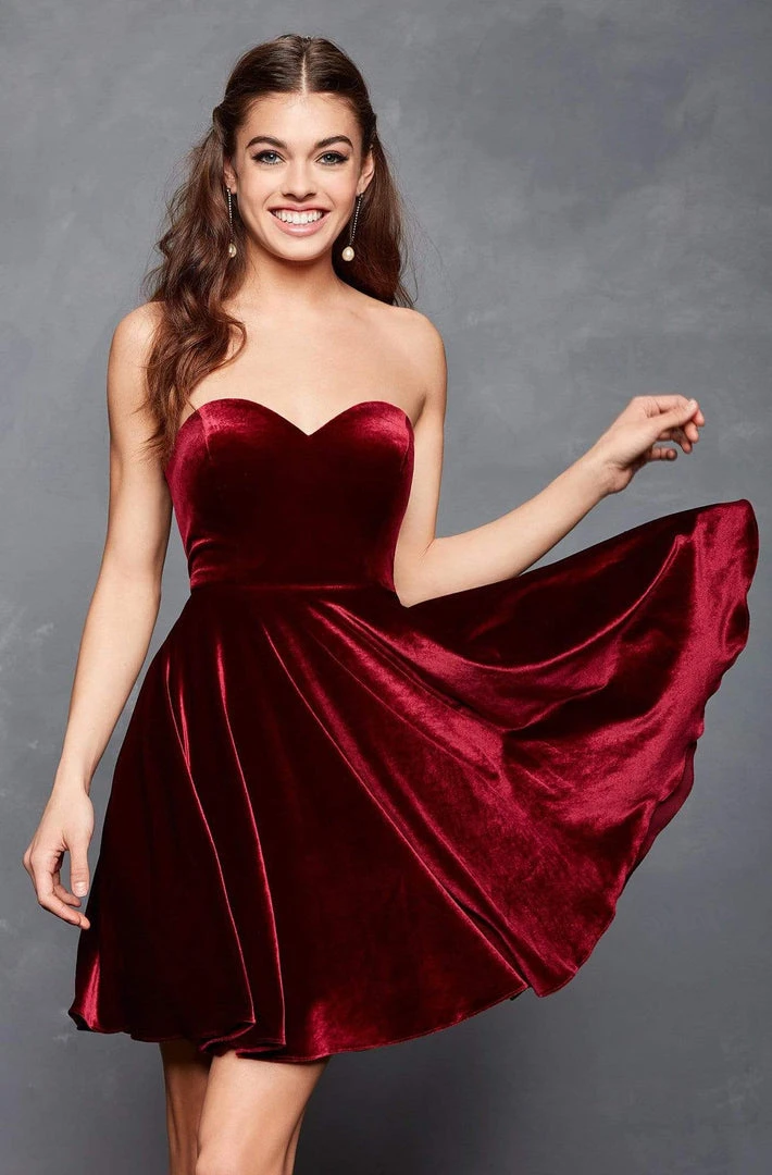 Clarisse - 3652 Strapless Velvet Sweetheart A-line Dress 4 Clarisse - 3652 Strapless Velvet Sweetheart A-line Dress