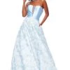 Formal Gowns Clarisse - 3706 Strapless Semi-Sweetheart Brocade Gown 1 Formal Gowns Clarisse - 3706 Strapless Semi-Sweetheart Brocade Gown