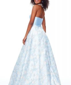 Formal Gowns Clarisse - 3706 Strapless Semi-Sweetheart Brocade Gown 5 Formal Gowns Clarisse - 3706 Strapless Semi-Sweetheart Brocade Gown