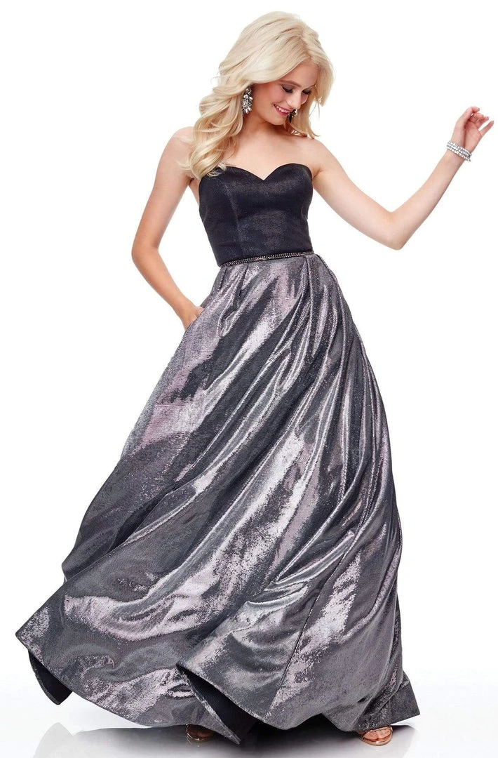 Clarisse - 3710 Glitter Novelty Strapless A-Line Gown 3 Clarisse - 3710 Glitter Novelty Strapless A-Line Gown