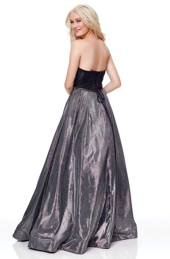 Clarisse - 3710 Glitter Novelty Strapless A-Line Gown 4 Clarisse - 3710 Glitter Novelty Strapless A-Line Gown