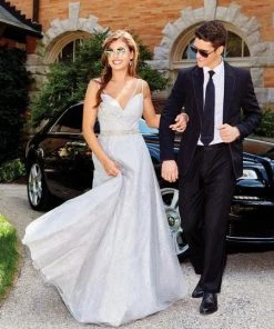 Formal Gowns Clarisse - 3715 Beaded Strappy Glitter A-Line Gown 7 Formal Gowns Clarisse - 3715 Beaded Strappy Glitter A-Line Gown