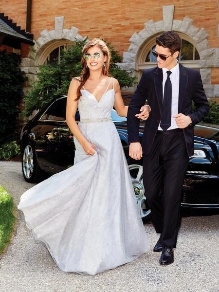 Formal Gowns Clarisse - 3715 Beaded Strappy Glitter A-Line Gown 5 Formal Gowns Clarisse - 3715 Beaded Strappy Glitter A-Line Gown