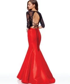 Formal Gowns Clarisse - 3722 Two Piece Lace Taffeta Mermaid Dress 5 Formal Gowns Clarisse - 3722 Two Piece Lace Taffeta Mermaid Dress