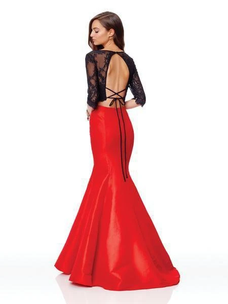 Formal Gowns Clarisse - 3722 Two Piece Lace Taffeta Mermaid Dress 4 Formal Gowns Clarisse - 3722 Two Piece Lace Taffeta Mermaid Dress