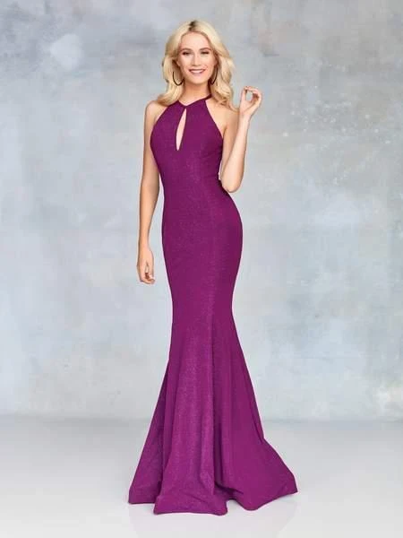 Formal Gowns Clarisse - 3726 Halter Neck Glitter Jersey Mermaid Dress 3 Formal Gowns Clarisse - 3726 Halter Neck Glitter Jersey Mermaid Dress