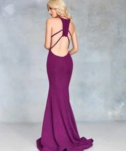 Formal Gowns Clarisse - 3726 Halter Neck Glitter Jersey Mermaid Dress 5 Formal Gowns Clarisse - 3726 Halter Neck Glitter Jersey Mermaid Dress