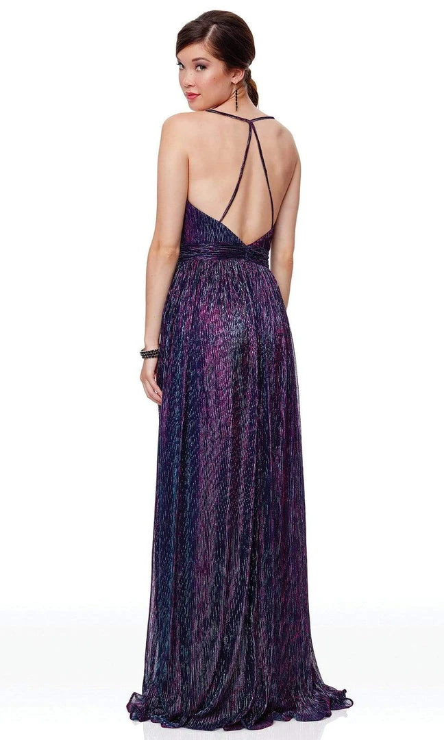 Clarisse - 3727 Plunging V-neck A-line Dress With Train 4 Clarisse - 3727 Plunging V-neck A-line Dress With Train