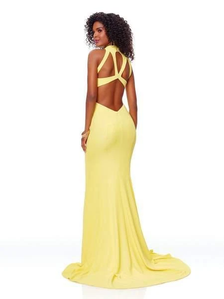 Clarisse - 3736 High Halter Mermaid Dress With Train 4 Clarisse - 3736 High Halter Mermaid Dress With Train