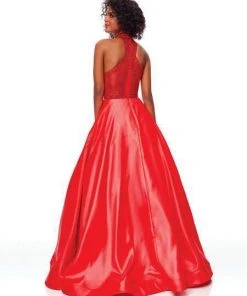 Clarisse - 3753 Bead Embellished High Halter Ballgown