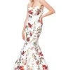 Clarisse - 3801 Floral Printed Neoprene Mermaid Dress
