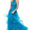 Clarisse - 3815 Beaded Halter Ruffled A-line Dress Formal Gowns