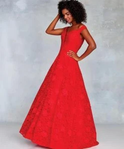 Clarisse - 3838 Off-Shoulder Lace A-Line Gown Formal Gowns