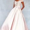 Formal Gowns Clarisse - 3866 Lace Off-Shoulder Mikado Ballgown