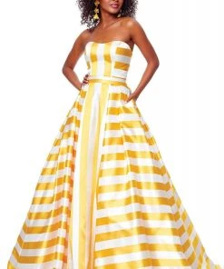 Clarisse - 3875 Two Tone Strapless Sweetheart A-line Dress