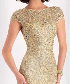 Clarisse - 4852 Cap Sleeve Lace Bateau Mermaid Dress