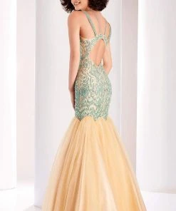 Clarisse - 4856 Beaded Ruffled Mermaid Gown