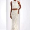 Clarisse - 4907 Two Piece Embellished Illusion Halter Dress 1 Clarisse - 4907 Two Piece Embellished Illusion Halter Dress