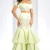 Clarisse - 4915 Off-Shoulder Two-Piece Tiered Trumpet Gown Formal Gowns
