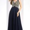 Formal Gowns Clarisse - 4924 Deep V-Neck Beaded Chiffon Gown
