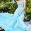 Clarisse - 4938 Off-Shoulder Two-Piece Chiffon Gown Formal Gowns 1 Clarisse - 4938 Off-Shoulder Two-Piece Chiffon Gown Formal Gowns