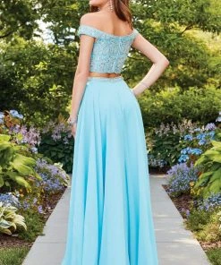 Clarisse - 4938 Off-Shoulder Two-Piece Chiffon Gown Formal Gowns 5 Clarisse - 4938 Off-Shoulder Two-Piece Chiffon Gown Formal Gowns
