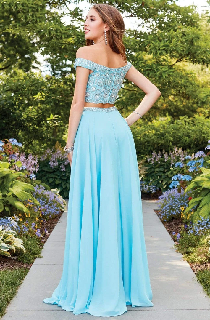 Clarisse - 4938 Off-Shoulder Two-Piece Chiffon Gown Formal Gowns 4 Clarisse - 4938 Off-Shoulder Two-Piece Chiffon Gown Formal Gowns