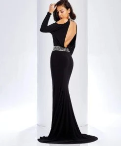 Formal Gowns Clarisse - 4946 Beaded Long Sleeves Slit Evening Gown 5 Formal Gowns Clarisse - 4946 Beaded Long Sleeves Slit Evening Gown