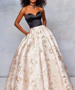 Formal Gowns Clarisse - 5032 Two Tone Satin Sweetheart Brocade Ballgown