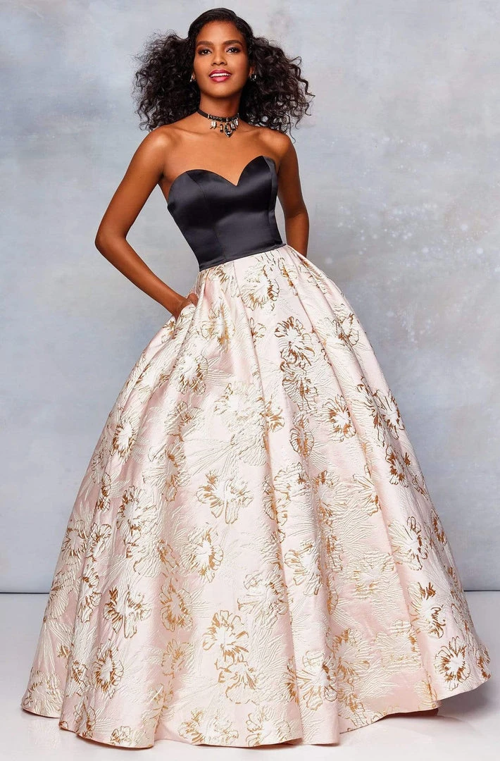 Formal Gowns Clarisse - 5032 Two Tone Satin Sweetheart Brocade Ballgown 3 Formal Gowns Clarisse - 5032 Two Tone Satin Sweetheart Brocade Ballgown
