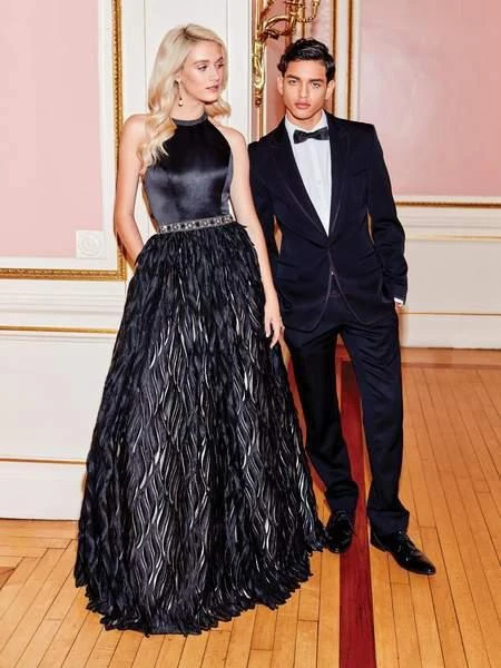 Clarisse - 5040 Beaded Halter Feathered A-line Dress 5 Clarisse - 5040 Beaded Halter Feathered A-line Dress