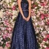 Clarisse - 5112 High Halter Neck Sequined Long Gown - 1 Pc Navy In Size 4 Available Formal Gowns 1 Clarisse - 5112 High Halter Neck Sequined Long Gown - 1 Pc Navy In Size 4 Available Formal Gowns