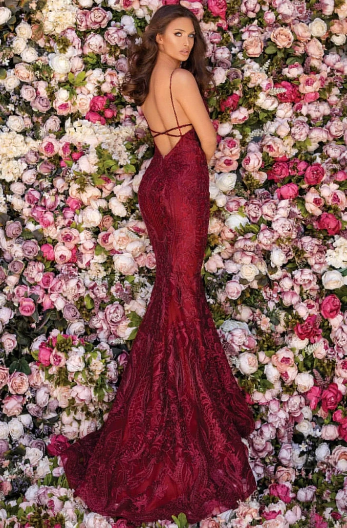 Clarisse - 5138 Embroidered Plunging V-neck Long Gown - 1 Pc Navy In Size 4 Available Formal Gowns 4 Clarisse - 5138 Embroidered Plunging V-neck Long Gown - 1 Pc Navy In Size 4 Available Formal Gowns