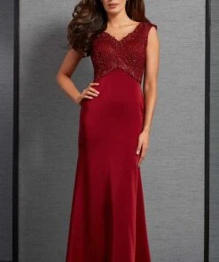 Clarisse - 6317 Embellished V-neck Dress Formal Gowns 6 Clarisse - 6317 Embellished V-neck Dress Formal Gowns