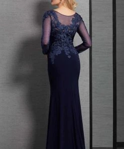Clarisse - 6333 Beaded Lace Long Sleeves Evening Gown Formal Gowns 5 Clarisse - 6333 Beaded Lace Long Sleeves Evening Gown Formal Gowns