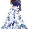 Formal Gowns Clarisse Couture - 4977 Two-Piece Lace And Floral Print Evening Dress