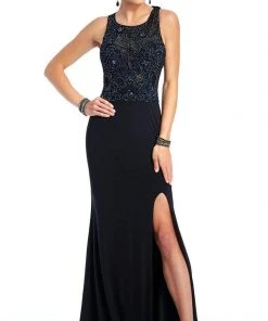 Clarisse Prom - 3498 Sleeveless Iridescent Lace Detail Evening Gown Formal Gowns