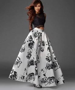 Formal Gowns Clarisse Prom - 3579 Long Sleeve Lace And Floral Evening Gown