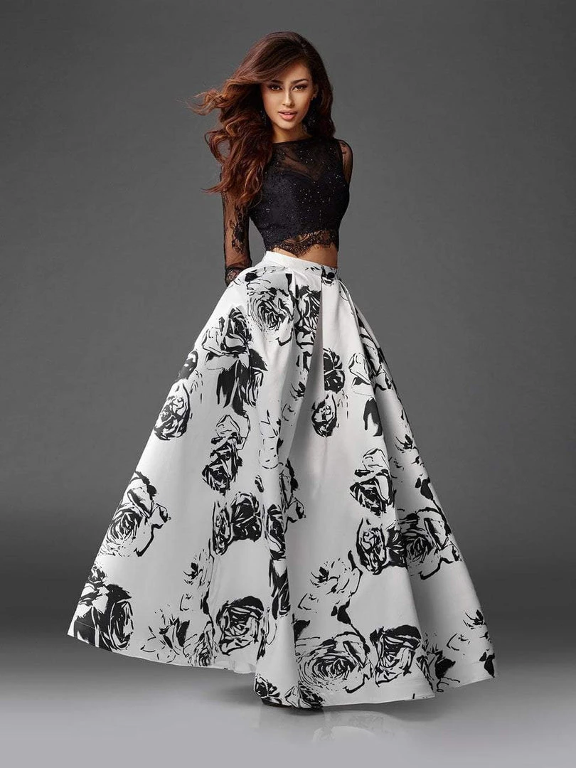 Formal Gowns Clarisse Prom - 3579 Long Sleeve Lace And Floral Evening Gown 3 Formal Gowns Clarisse Prom - 3579 Long Sleeve Lace And Floral Evening Gown
