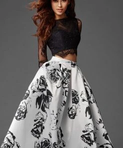 Formal Gowns Clarisse Prom - 3579 Long Sleeve Lace And Floral Evening Gown 6 Formal Gowns Clarisse Prom - 3579 Long Sleeve Lace And Floral Evening Gown