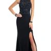 Clarisse - Sleeveless Iridescent Lace Detail Evening Gown 3498 - 1 Pc Black In Size 6 Available Formal Gowns