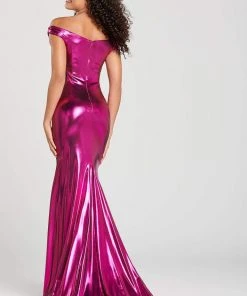 Colette For Mon Cheri - CL12002 Off-Shoulder Trumpet Dress With Train