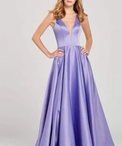 Colette For Mon Cheri - CL12026 Bow Accent Cutout Back Matte Satin Gown Formal Gowns