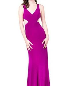 Colette For Mon Cheri - CL17193 Jersey V-Neck Long Evening Gown