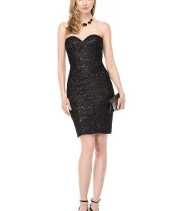 Colors Dress - 1522 Strapless Sequined Cocktail Dress Cocktail Dresses