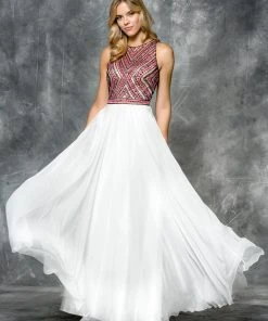 Colors Dress 1658 Chevron Motif Illusion Gown ̢‰âÛÏ 1 Pc Pink In Size 4 Available