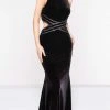 Formal Gowns Colors Dress - 2029 Halter Neck Velvet Trumpet Dress