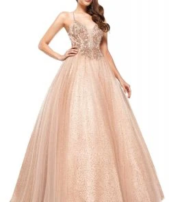 Formal Gowns Colors Dress - 2264 Plunging Crystal Motif Glitter Gown 12 Formal Gowns Colors Dress - 2264 Plunging Crystal Motif Glitter Gown