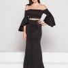 Colors Dress Two-Piece Off-Shoulder Flounce Gown 1928 Formal Gowns
