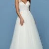 Da Vinci Bridal Formal Gowns Da Vinci - Beaded V Neck Tulle Bridal Gown 50571 - 1 Pc Ivory/Ivory In Size 16 Available 2 Da Vinci Bridal Formal Gowns Da Vinci - Beaded V Neck Tulle Bridal Gown 50571 - 1 Pc Ivory/Ivory In Size 16 Available